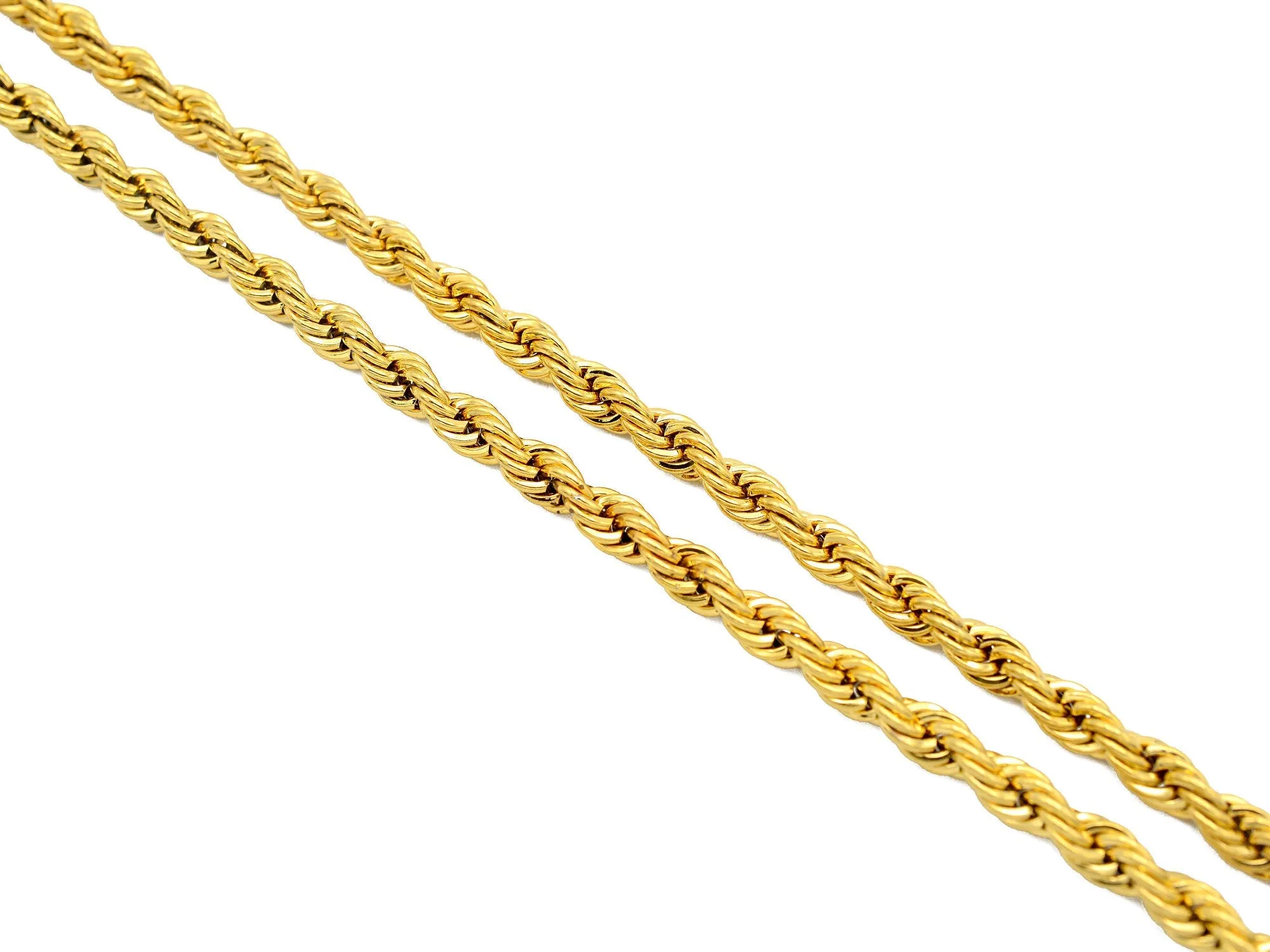 18K Gold Filled EP Rope twisted Chain,Necklace for unisex, Findings Chain For Jewelry Maker  and wholesale 1.5mm/2.3mm/3mm/4mm/5mm/6mm