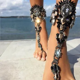 2017 Barefoot Sandals Beach Crystal Anklet