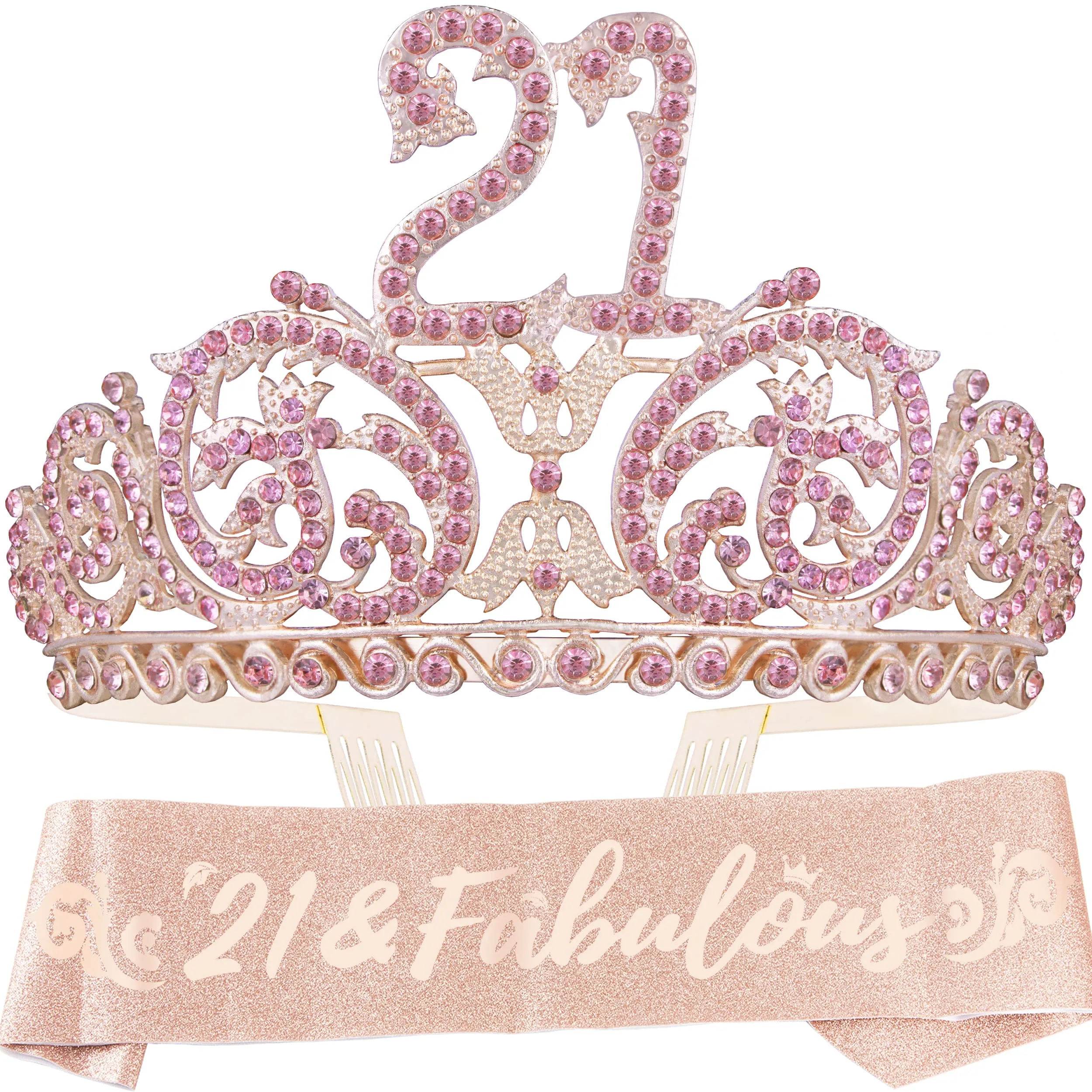 21st Birthday, 21st Birthday Sash, 21st Birthday Decorations for Her, 21st Birthday Crown