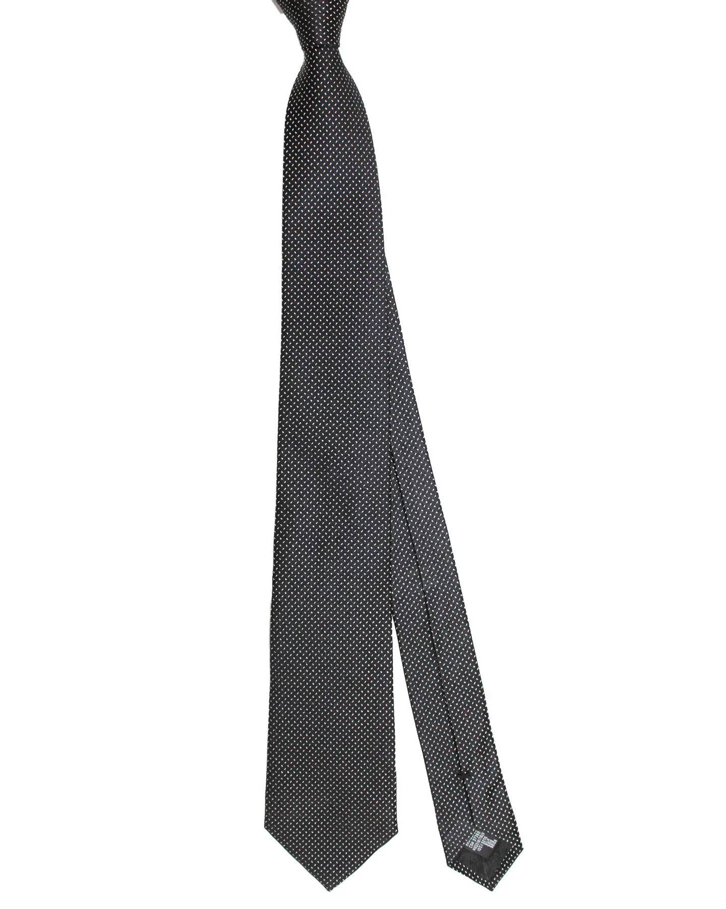 Armani Silk Tie Black Silver Micro Pattern SALE