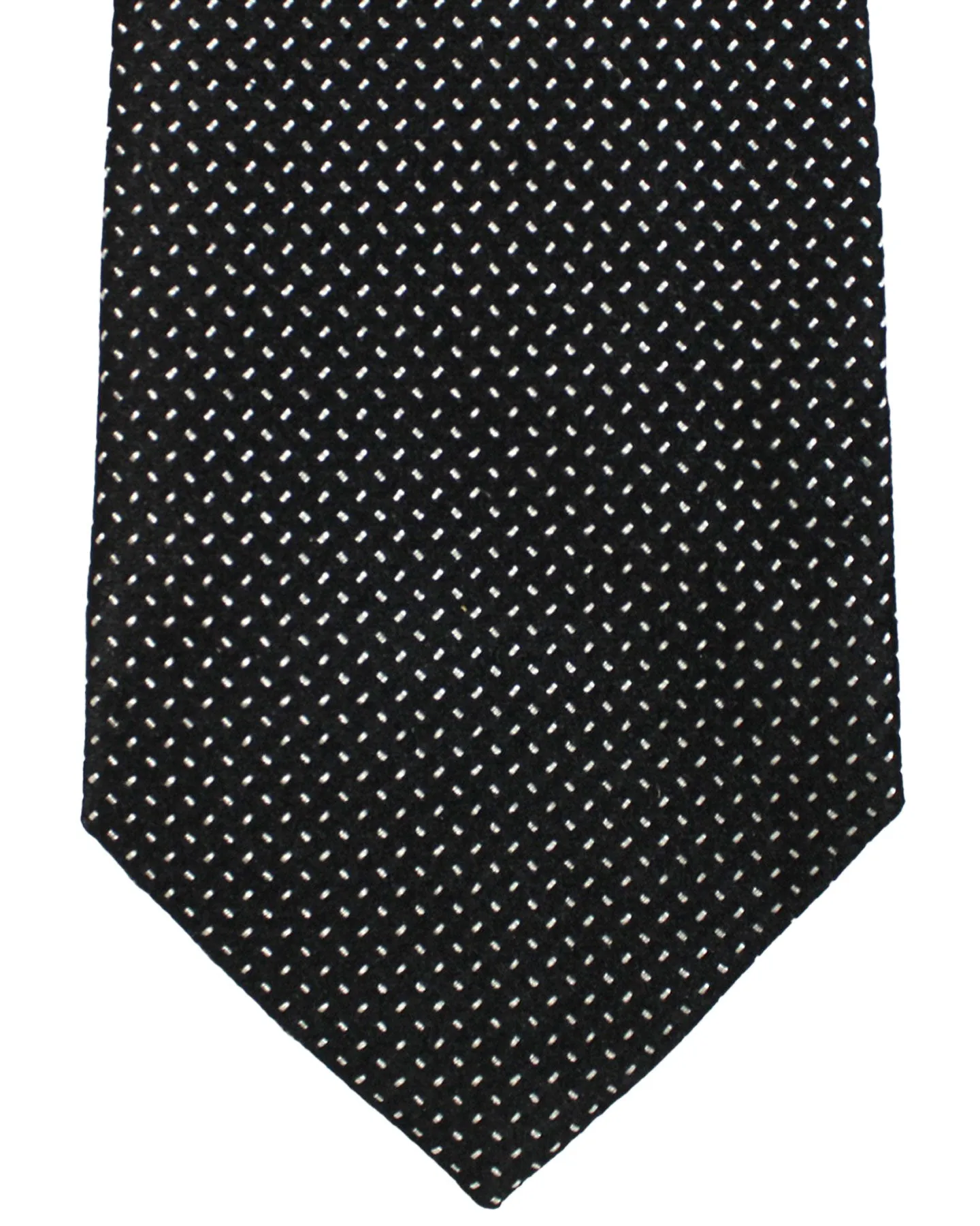 Armani Silk Tie Black Silver Micro Pattern SALE