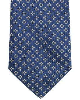 Armani Silk Tie Metallic Blue Geometric SALE