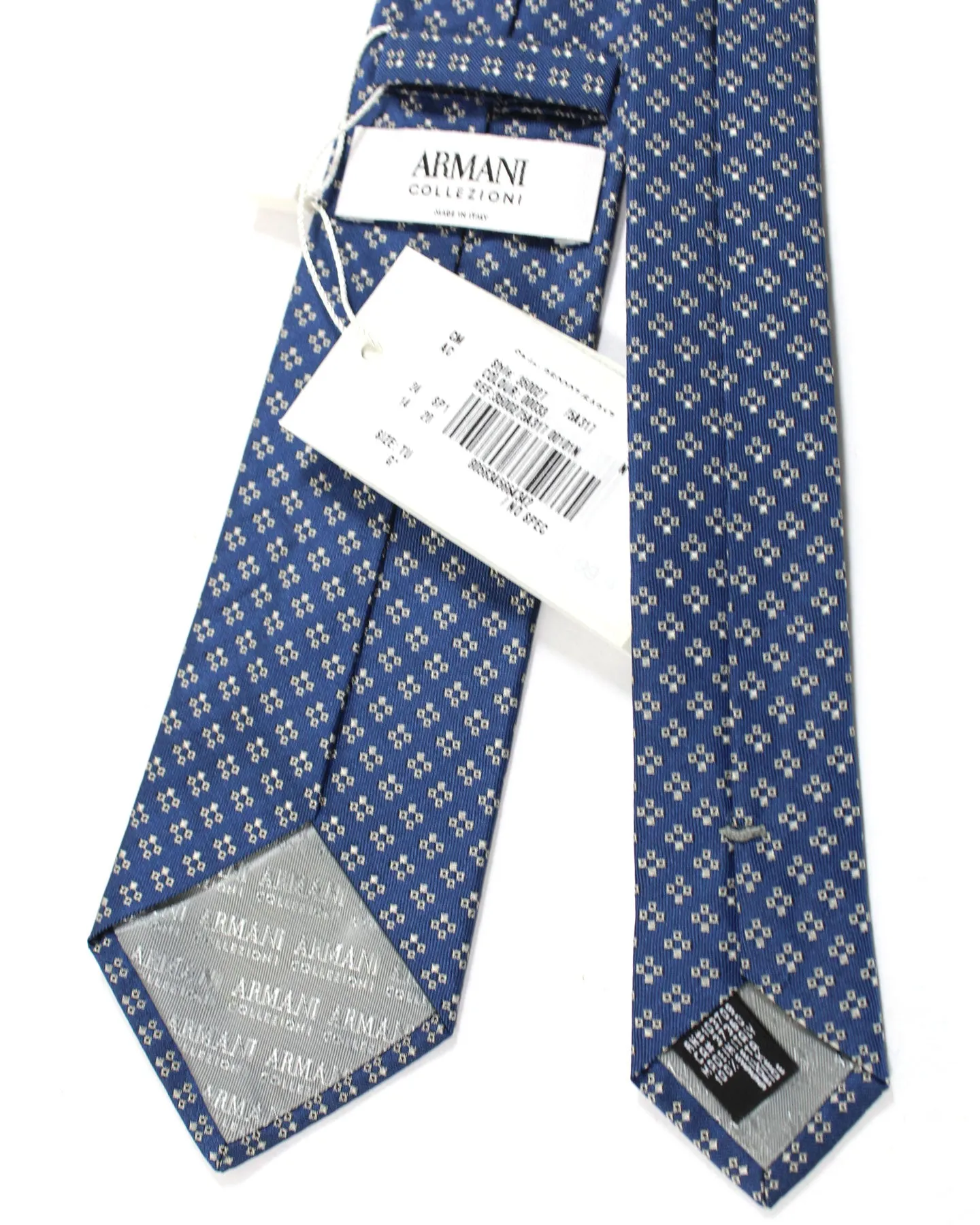 Armani Silk Tie Metallic Blue Geometric SALE