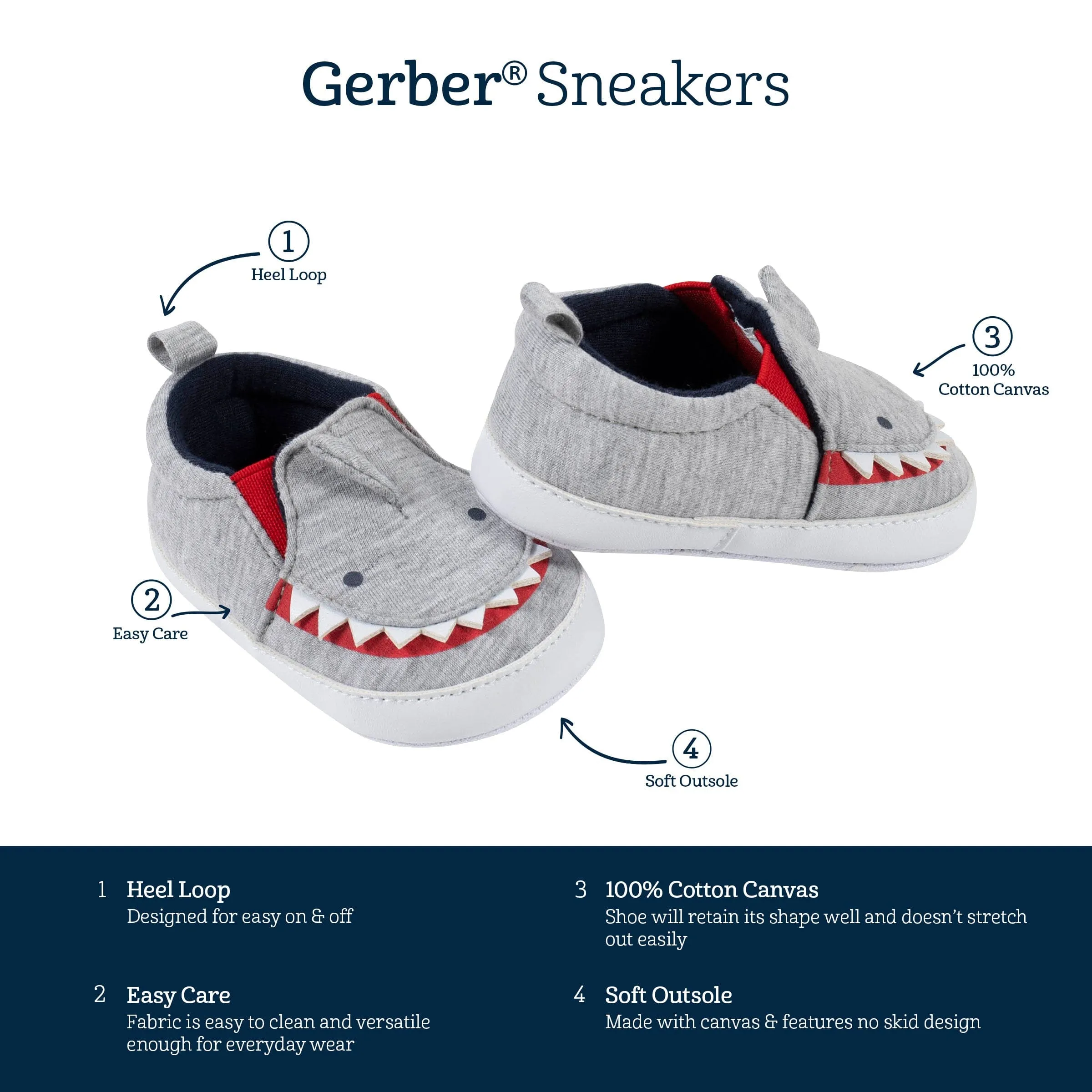 Baby Boys Gray Shark Shoes