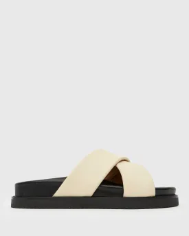 BERMUDA Leather Crossover Slide Sandals