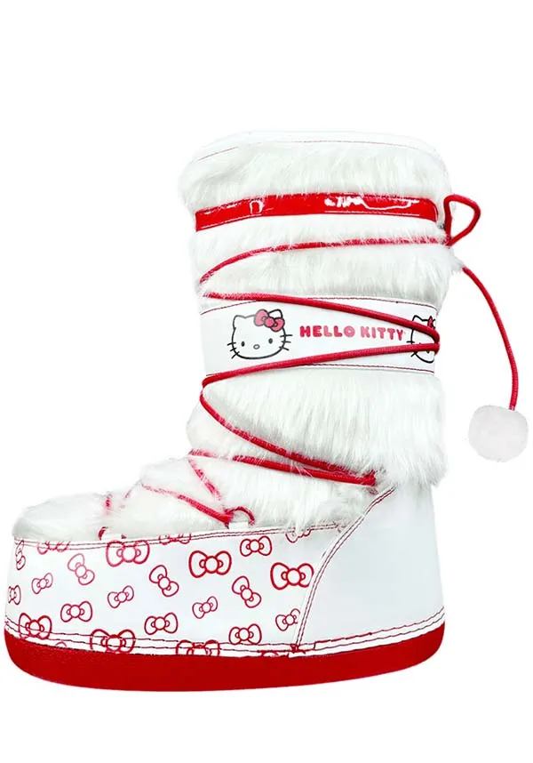 Blizz Hello Kitty [White/Red] | PLATFORM BOOTS [PREORDER]