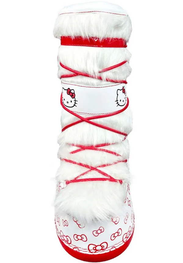 Blizz Hello Kitty [White/Red] | PLATFORM BOOTS [PREORDER]