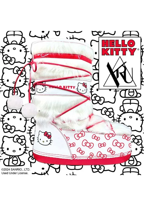 Blizz Hello Kitty [White/Red] | PLATFORM BOOTS [PREORDER]