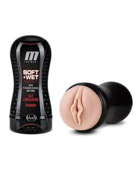 Blush M Soft & Wet Self-Lubricating Stroker for Men - Vanilla with Pleasure Ridges & Orbs