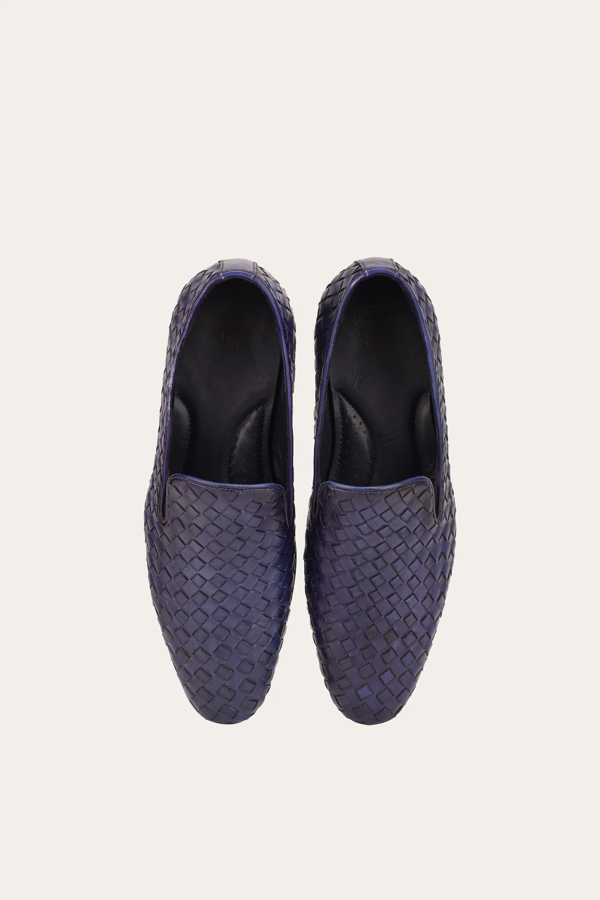 Braided Blue Leather Shoes - MMFT002