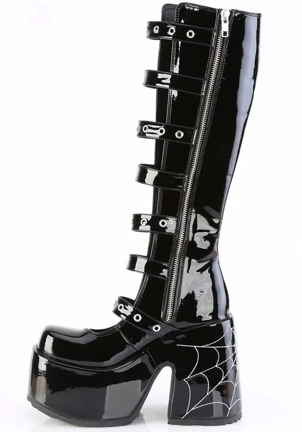 CAMEL-223 [Black Patent] | PLATFORM BOOTS [IN STOCK]