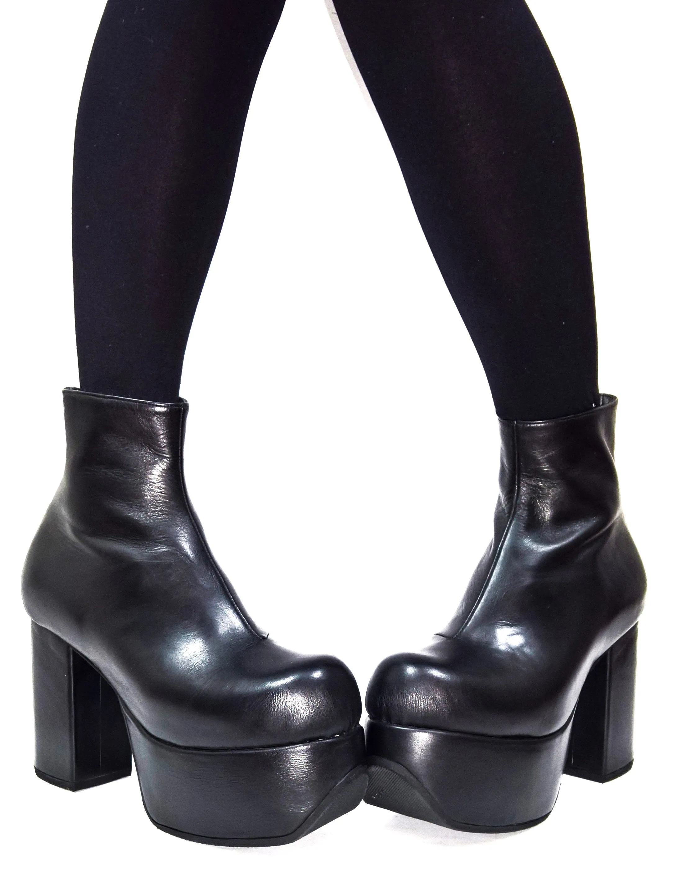 Classic Black Platform Ankle Boots