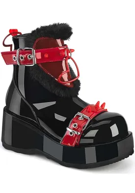 CUBBY-57 [Black Patent Red PVC] | PLATFORM BOOTS [PREORDER]