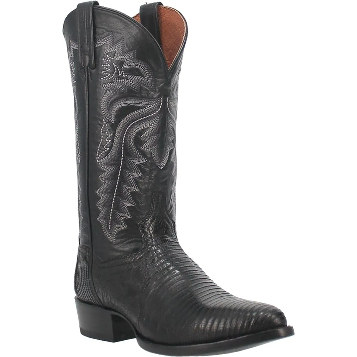 Dan Post Men's Winston Genuine Lizard Round Toe Boots - Black