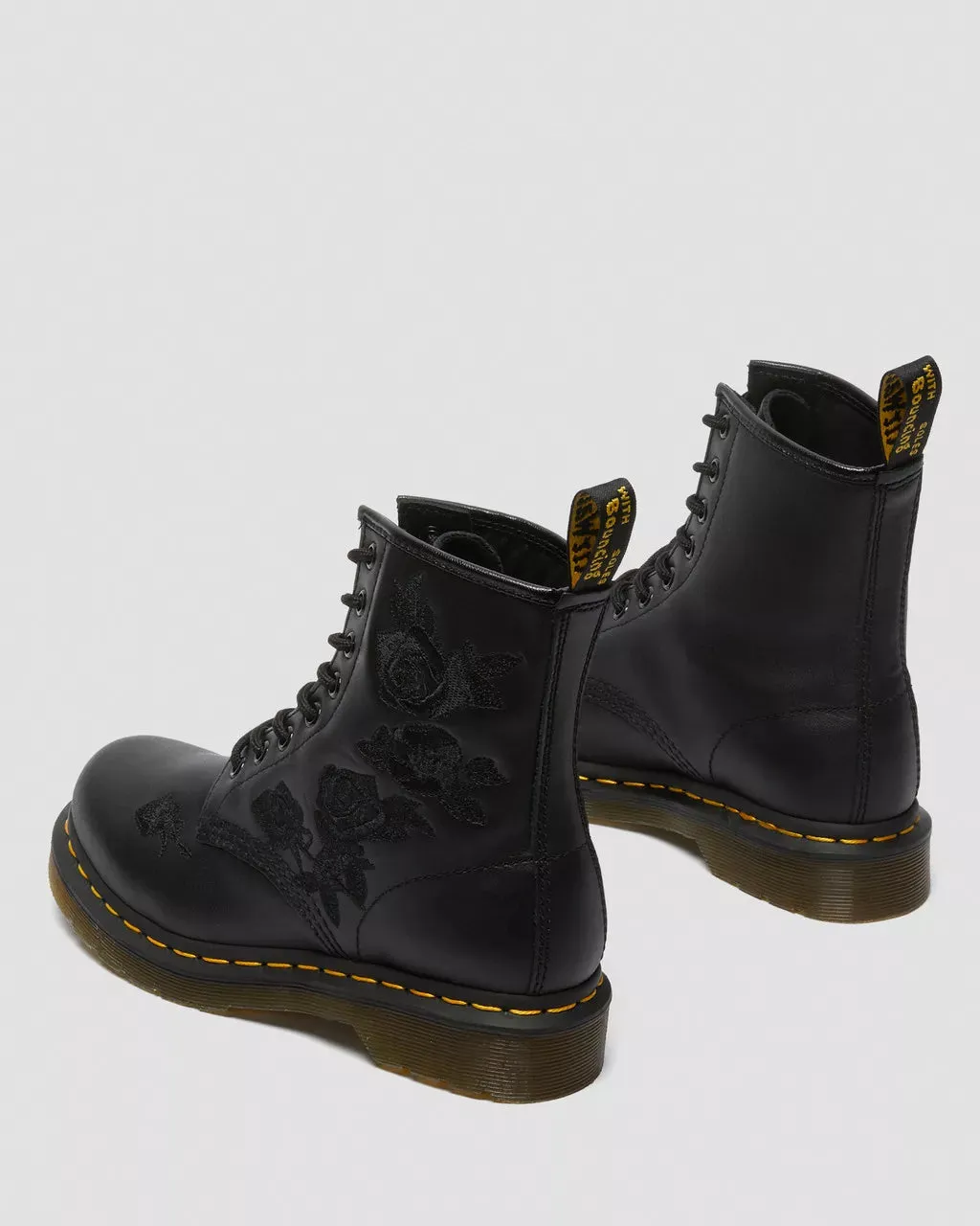 Doc Martens 1460 VONDA MONO FLORAL BOOTS (Black — SOFTY T)