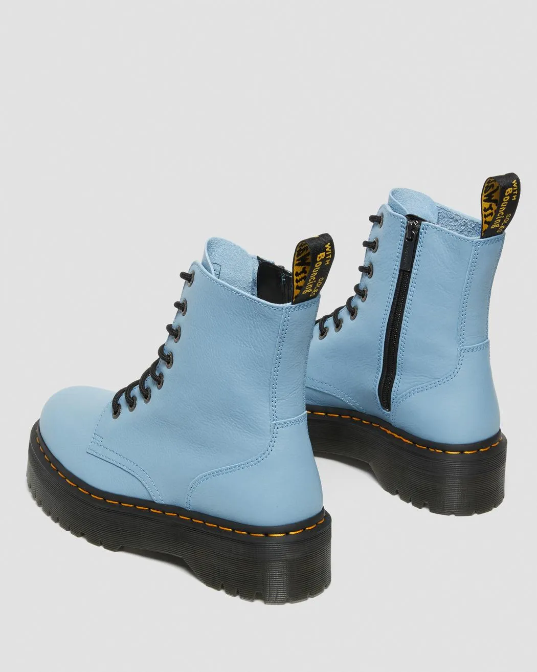 Dr Martens Jadon III Platform Leather Boots Blue Pisa