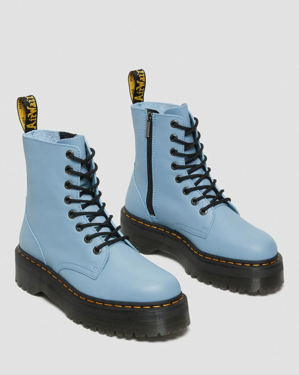 Dr Martens Jadon III Platform Leather Boots Blue Pisa