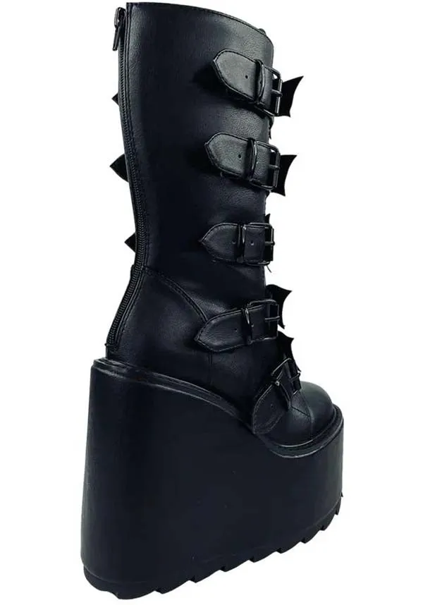 Dune Bat Bow Blackout | PLATFORM BOOTS*