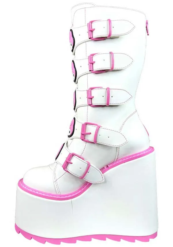 Dune My Melody [White/Pink] | PLATFORM BOOTS [IN STOCK]**