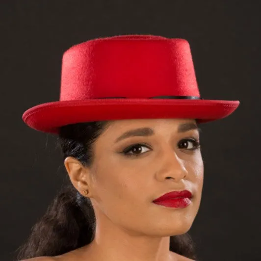 FW2232-Ladies red felt dress hat