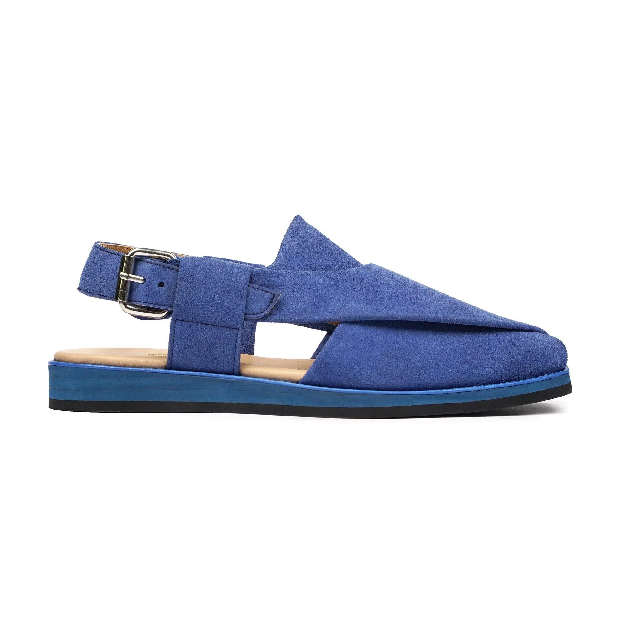 Kamiko - Men's Light Blue Kid Suede Sandal