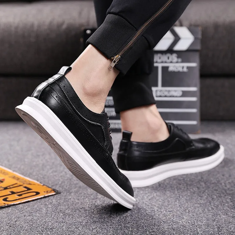 [Korean Style] Brogue Leather Casual Shoes