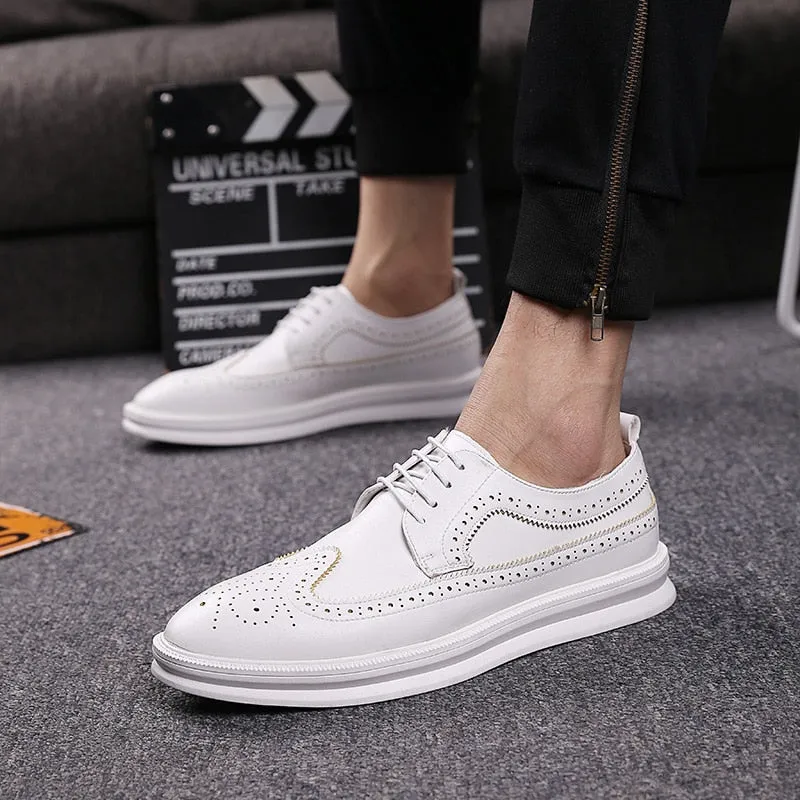 [Korean Style] Brogue Leather Casual Shoes