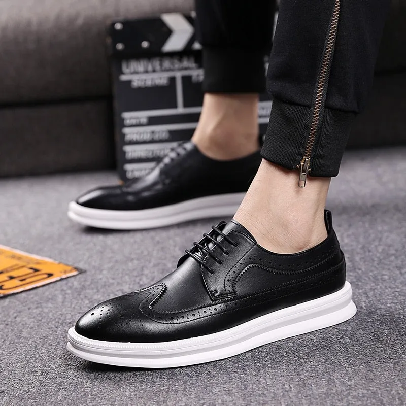 [Korean Style] Brogue Leather Casual Shoes