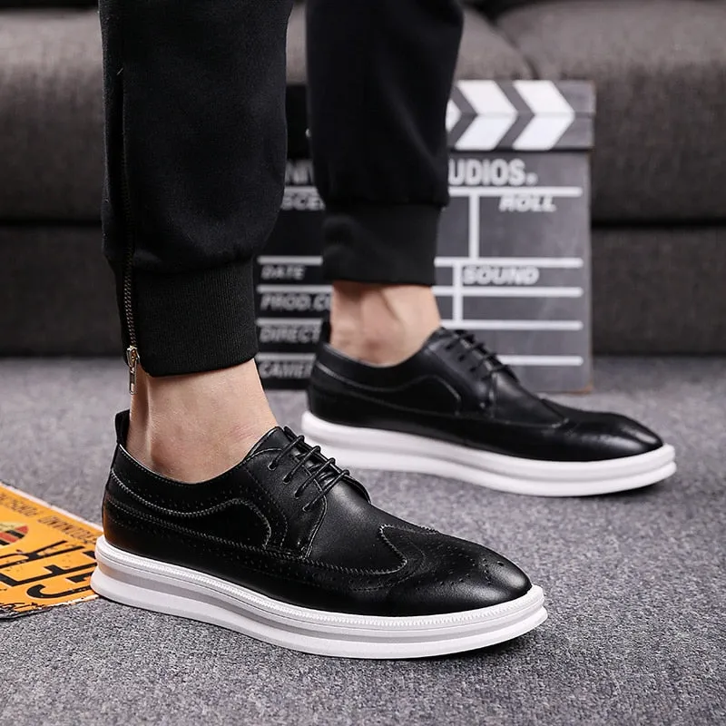 [Korean Style] Brogue Leather Casual Shoes