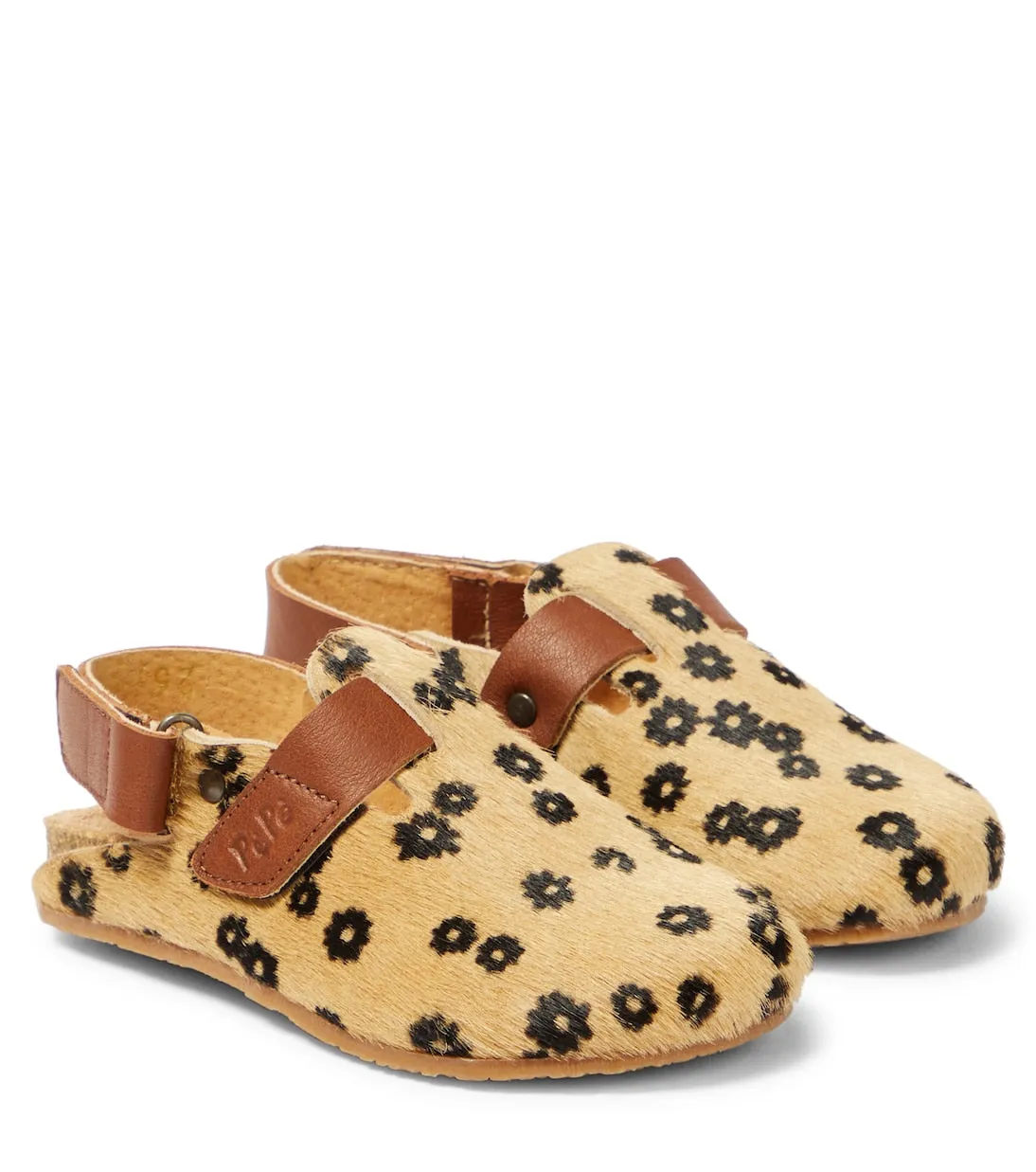 Lucio calfskin clog with Pèpè heel, beige