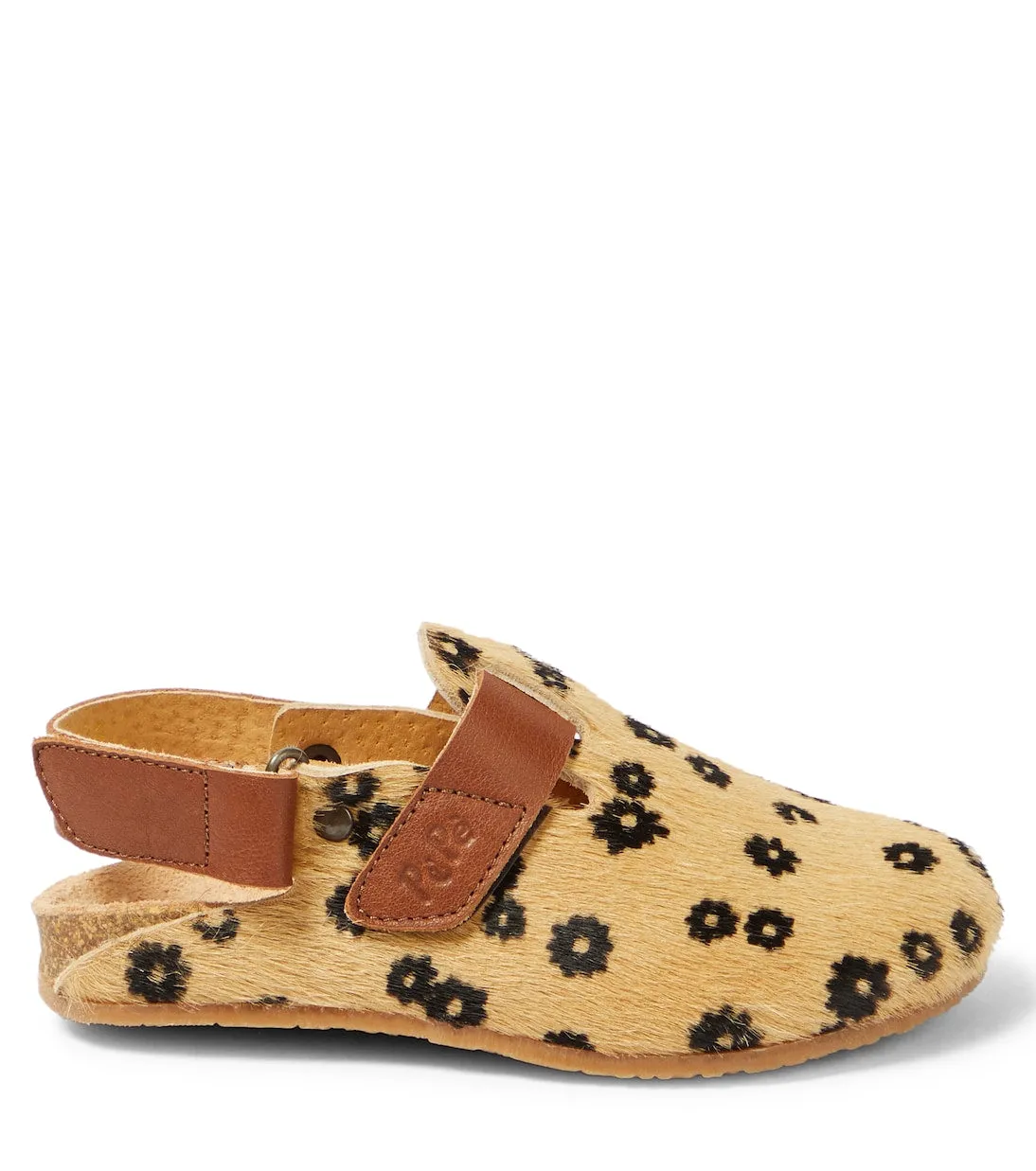 Lucio calfskin clog with Pèpè heel, beige