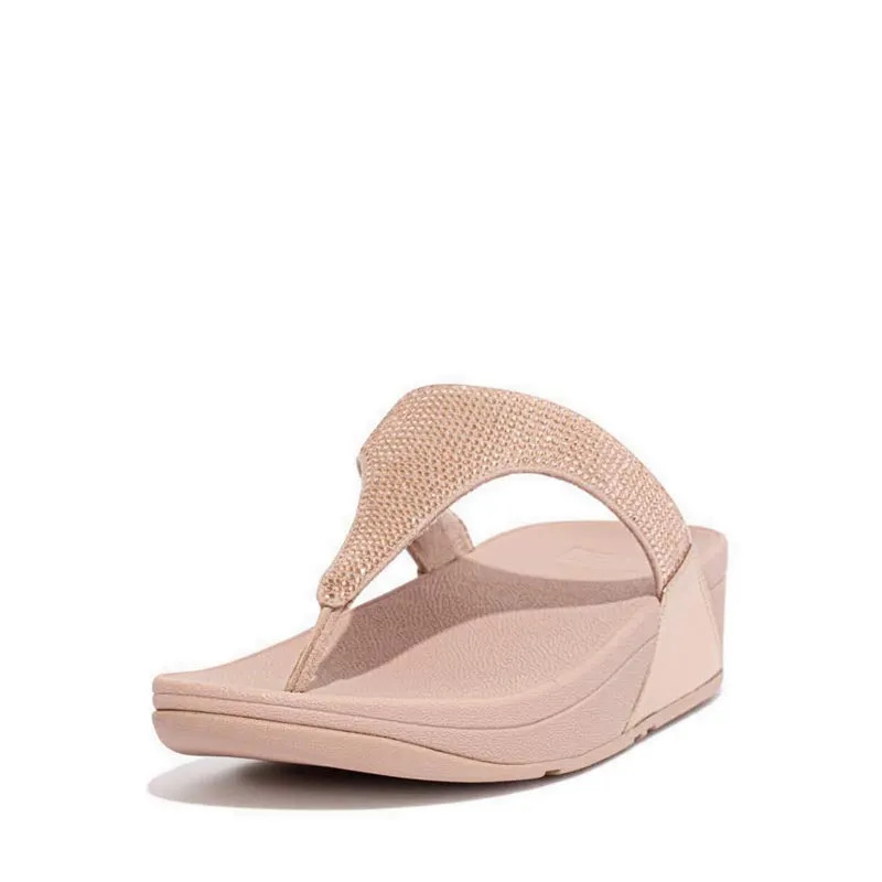 LULU CRYSTAL EMBELLISHED TOE-POST SANDALS