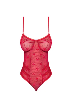 Magic Silk With Love Cheeky Teddy with Snap Crotch Red