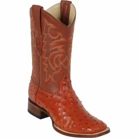 Men's Los Altos Ostrich Skin Wide Square Toe Boots 82203-A