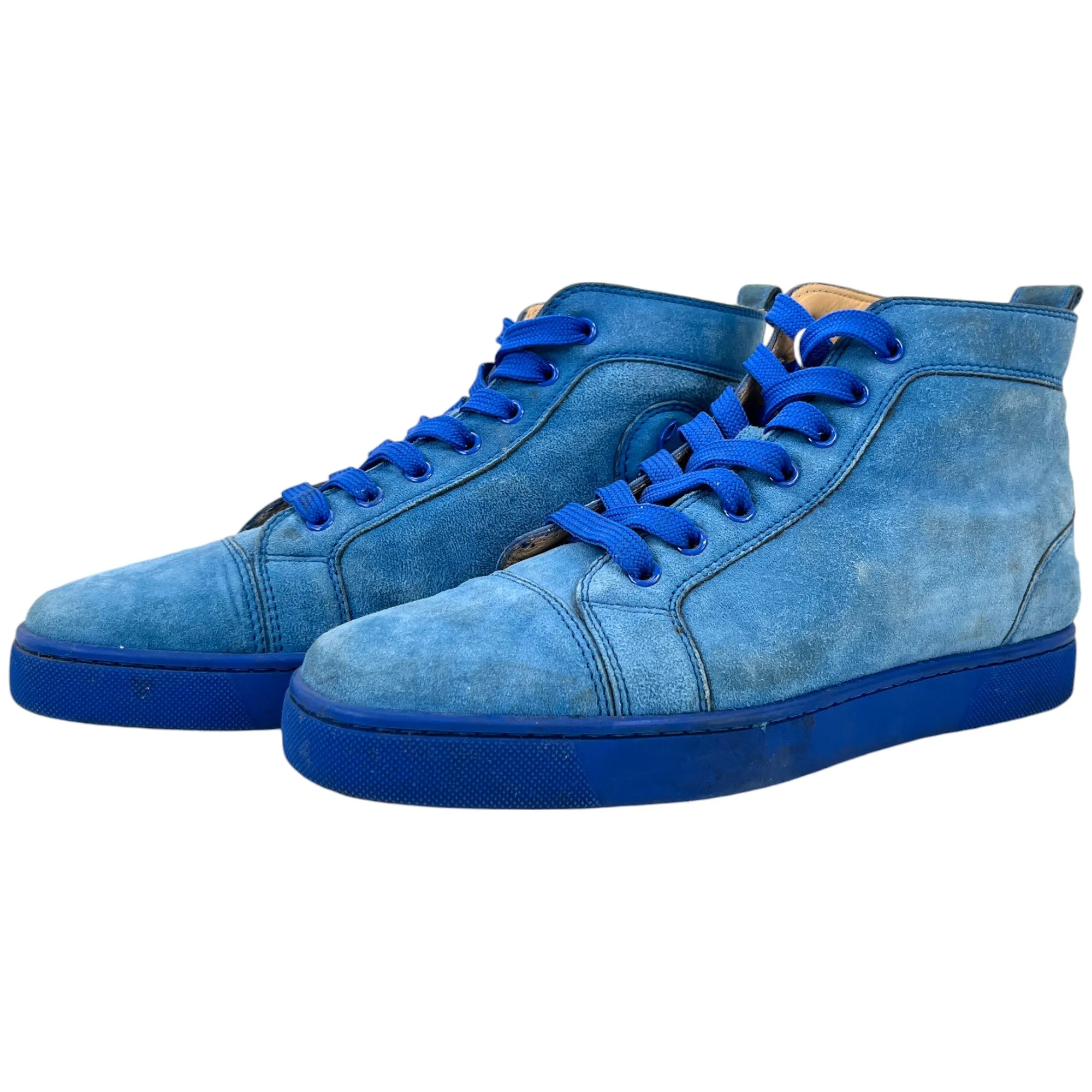 Men's Suede High Tops Low Trainers Blue Size EU 39.5 / UK 5.5