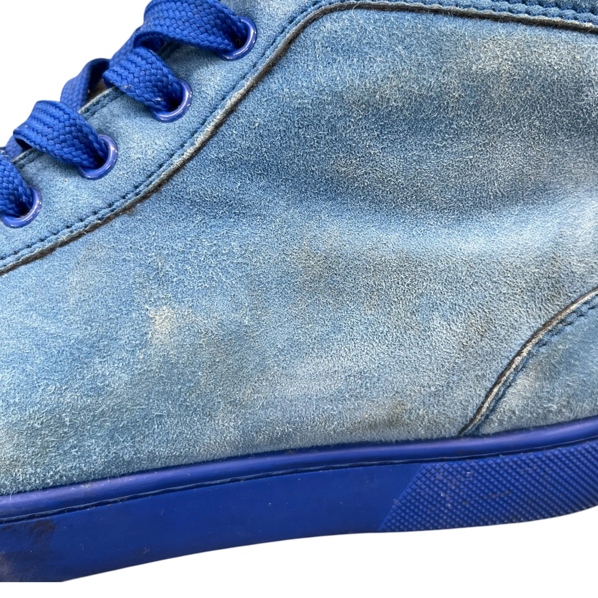 Men's Suede High Tops Low Trainers Blue Size EU 39.5 / UK 5.5