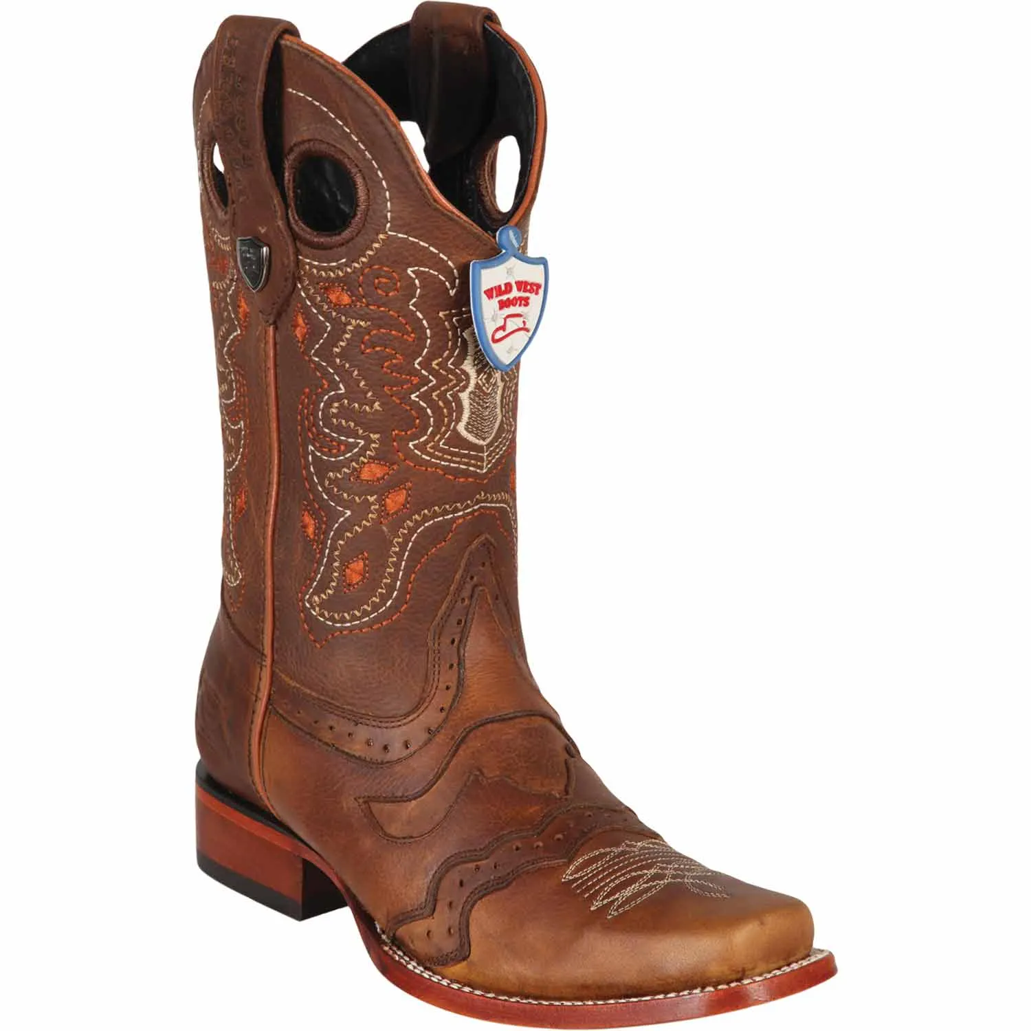 Men's Wild West Genuine Leather Rodeo Toe Boot 281TC9951