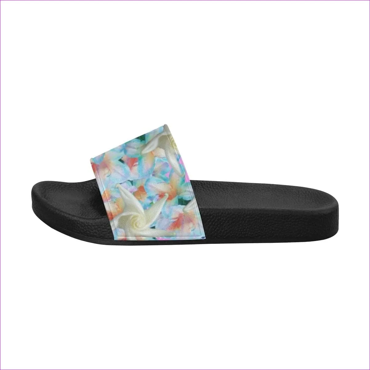 Midnight Floral Womens Slide Sandals