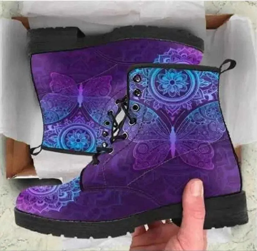 Printed high-top boots women