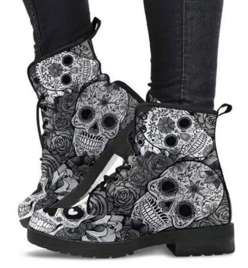 Printed high-top boots women