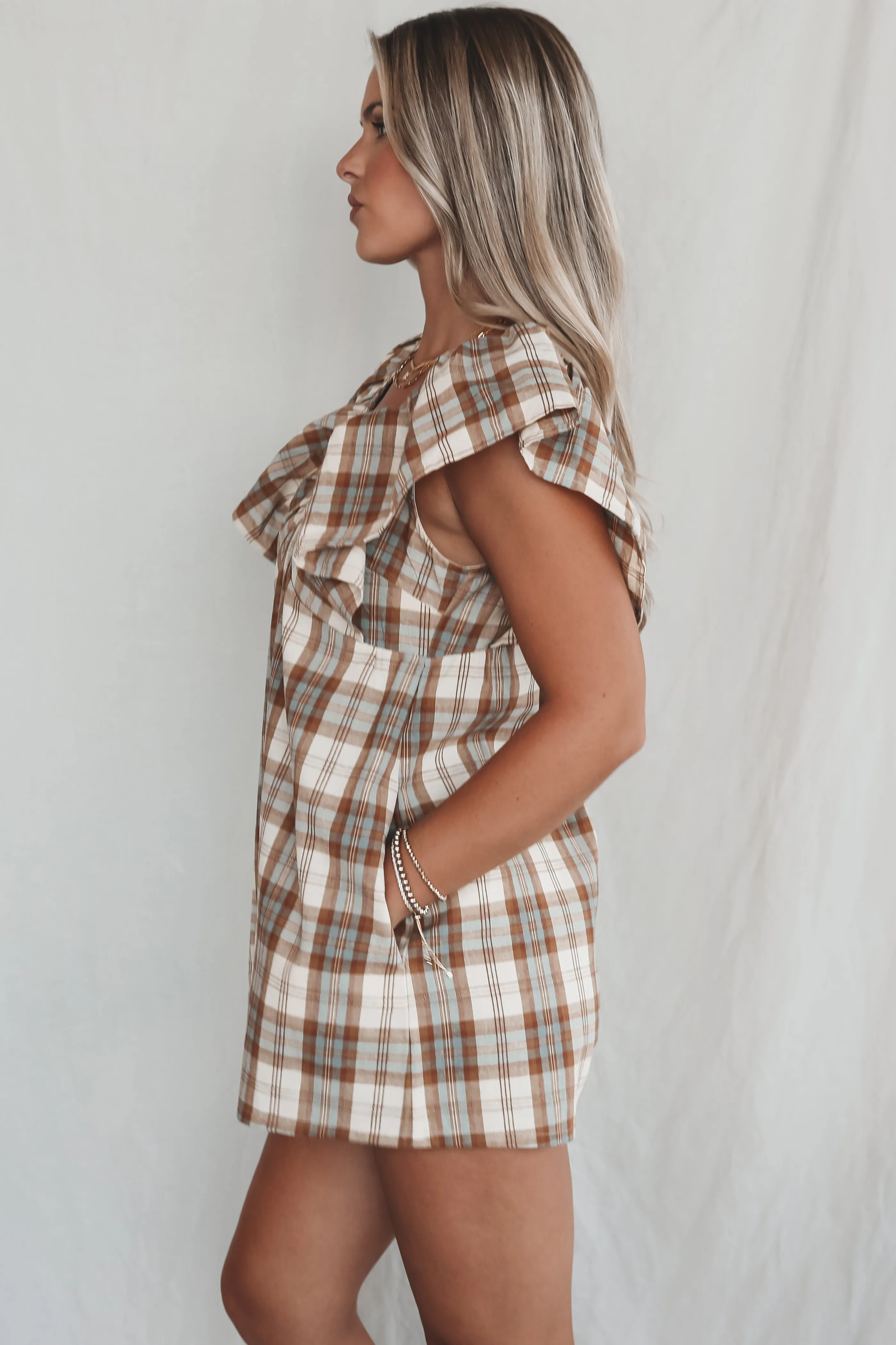 Prove Them Wrong Plaid Ruffle Romper