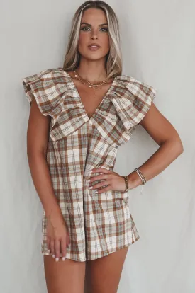 Prove Them Wrong Plaid Ruffle Romper