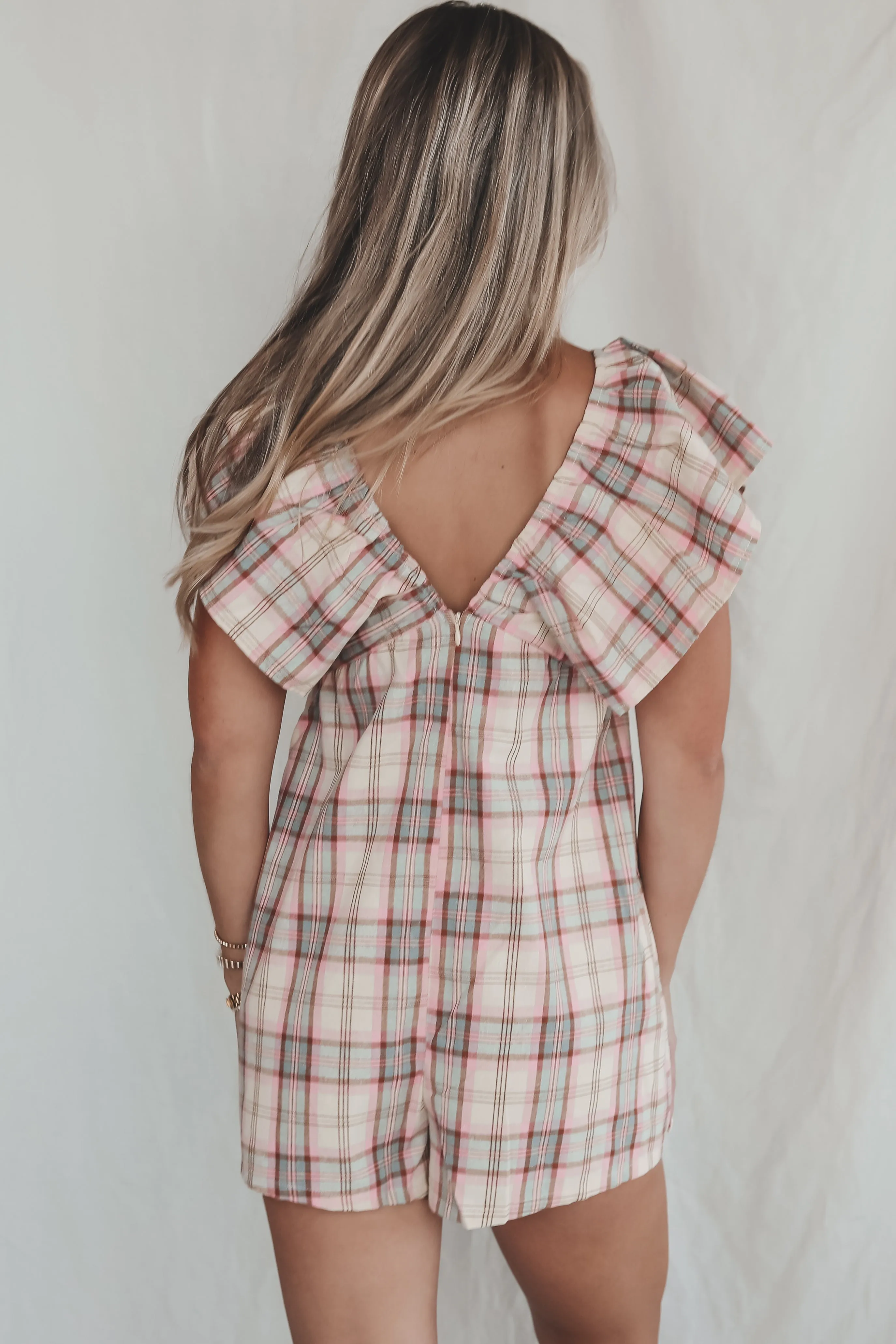 Prove Them Wrong Plaid Ruffle Romper