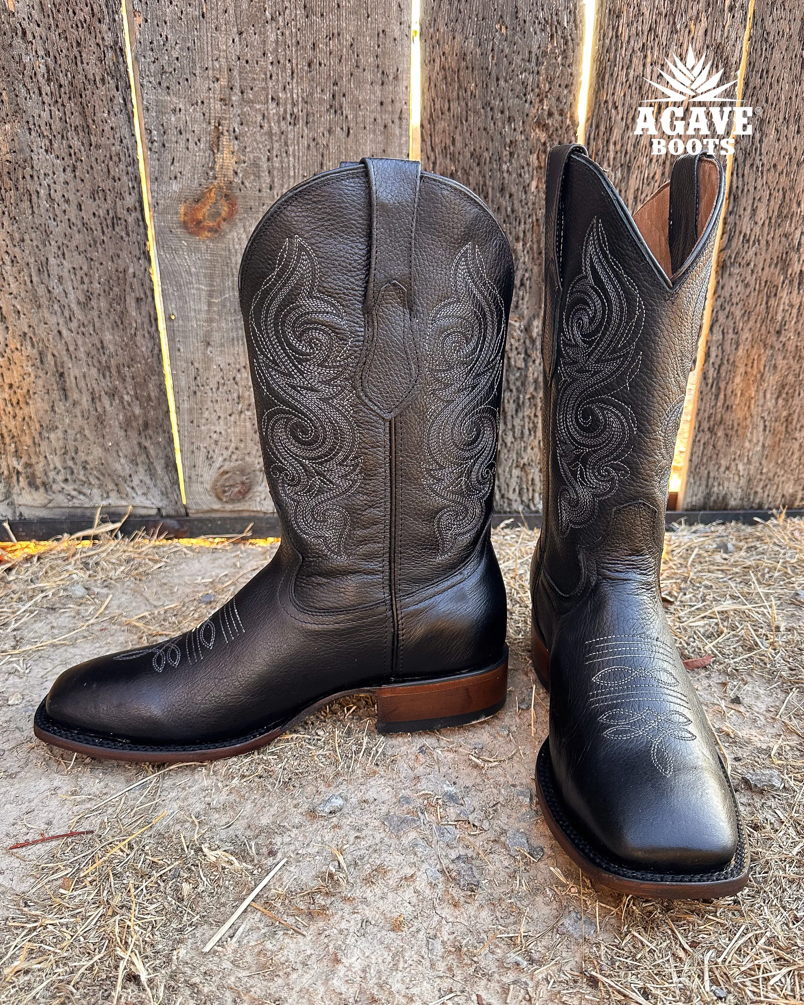 "BLACKOUT" | MEN SQUARE TOE COWBOY BOOTS