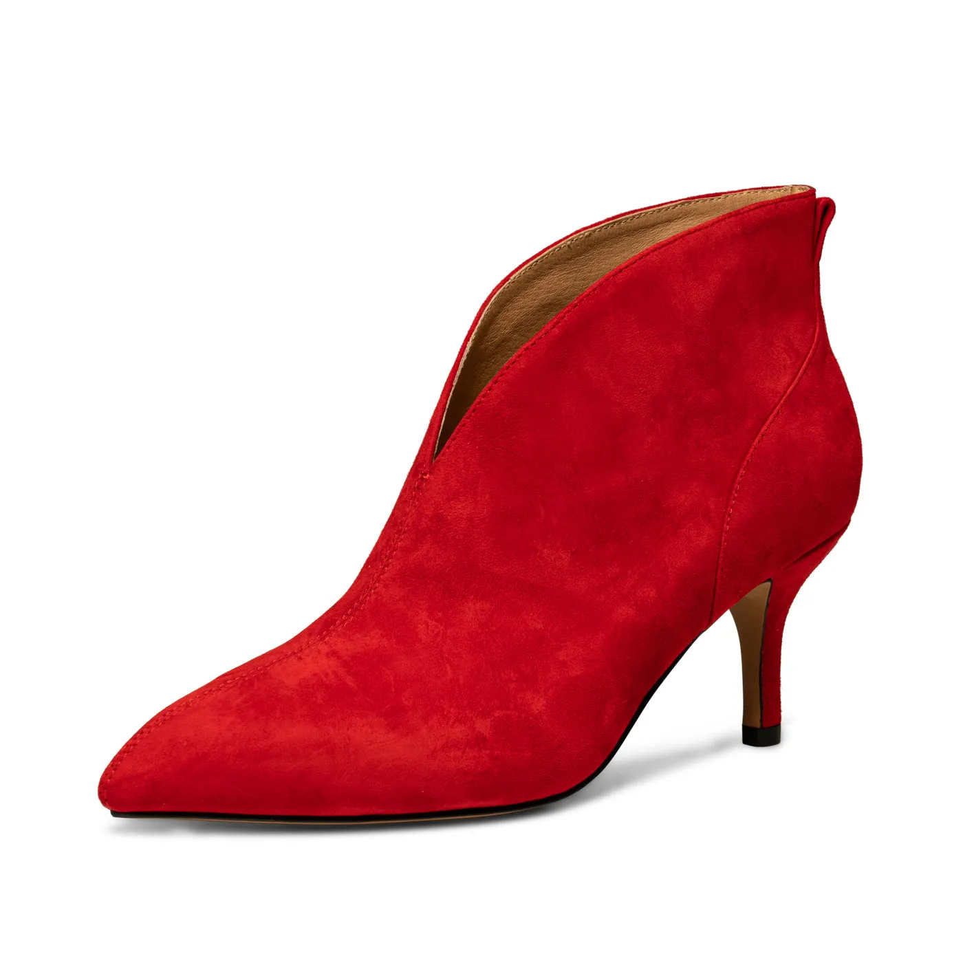 Valentine heel suede - Fire Red